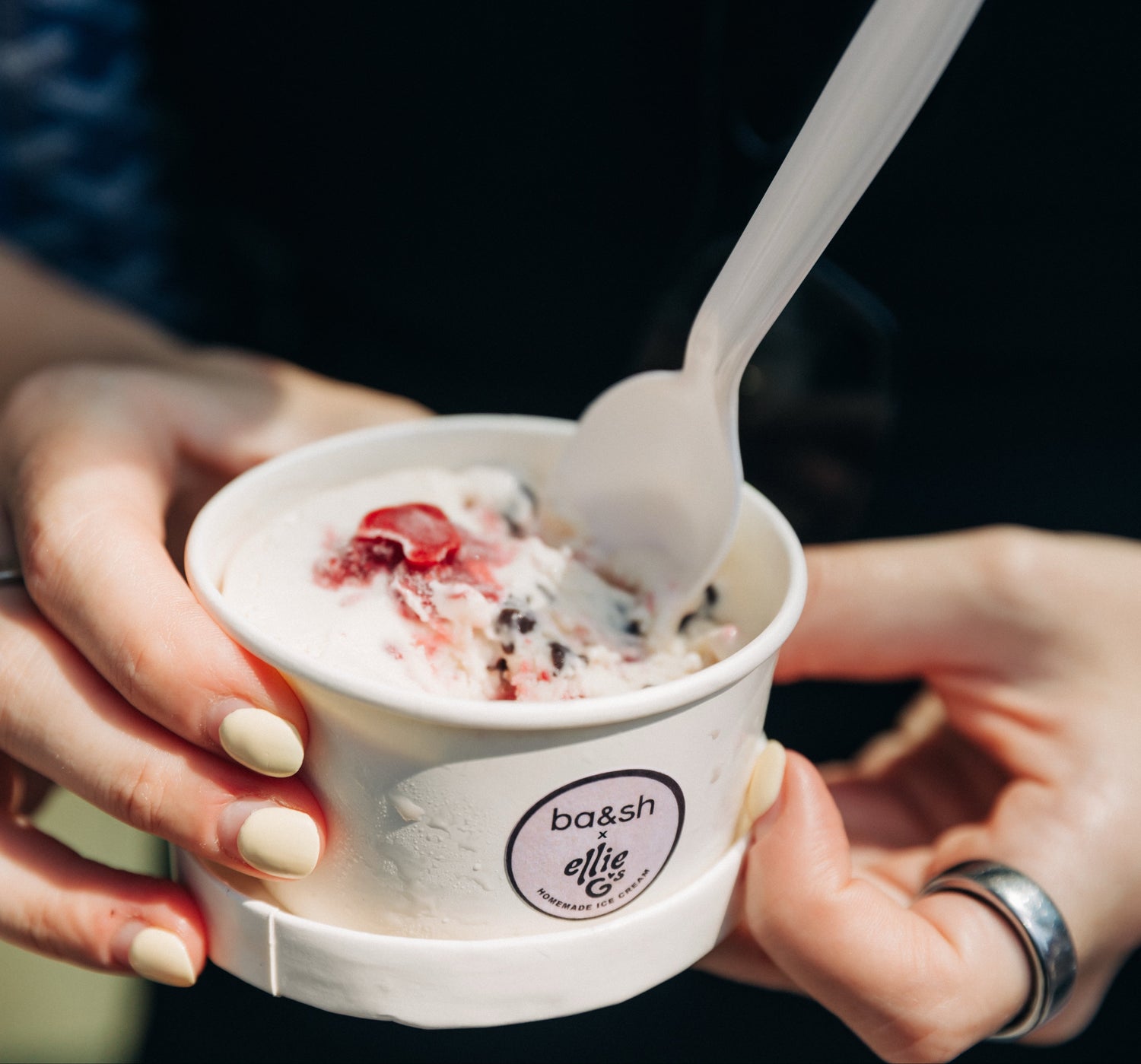ba&sh x ellie g's ice cream vanille framboise folie collab